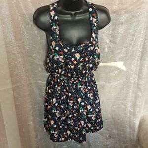 Forever 21 black floral dress, black, orange, yellow & green, Size M